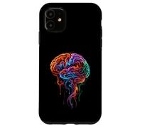 Custodia per iPhone 11 Arte fluida astratta di anatomia del cervello colorato