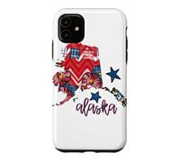 Custodia per iPhone 11 Arte regionale con stelle scozzesi floreali dell'Alaska