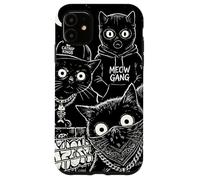 Custodia per iPhone 11 Arte urbana retrò Meow Gang Thug Cats Scratch Life