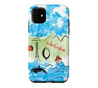 Custodia per iPhone 11 Artsy State of Washington Design, Nord-Ovest
