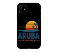 Custodia per iPhone 11 Aruba Caraibi Retro Tramonto Vacanza