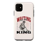 Custodia per iPhone 11 Aspettando il re scheletro cristiano Bibbia Art