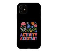 Custodia per iPhone 11 Assistente di attività Groovy Retro Floral Healthcare Worker
