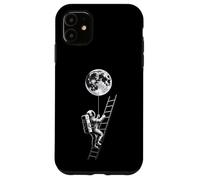 Custodia per iPhone 11 Astronauta Holding Earth Balloon Black and White Space Art