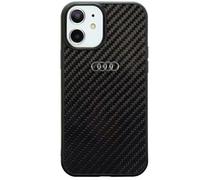 Audi AU-TPUPCIP11-R8/D2-BK - Custodia rigida in fibra di carbonio per iPhone 11/Xr 6.1", colore: Nero