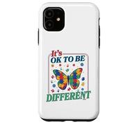 Custodia per iPhone 11 Autism It's OK To Be Different Butterfly Puzzle Kid Teacher