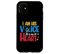 Custodia per iPhone 11 Autismo Mamma Io sono la sua voce Lui è il mio cuore Consapevolezza dell"autismo