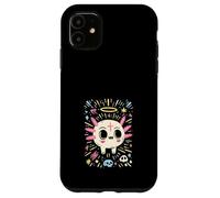 Custodia per iPhone 11 Axolotl Teschio Kawaii Arte Gotica Pastello