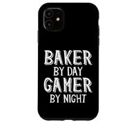 Custodia per iPhone 11 Baker By Day Gamer By Night Funny Local Pastry Bakery Owner