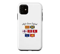Custodia per iPhone 11 Bandiera anglosassone regni d'Inghilterra scritta nera