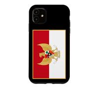 Custodia per iPhone 11 Bandiera indonesiana con stemma dell'Indonesia