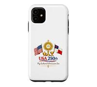 Custodia per iPhone 11 Bandiera vintage USA 250th Era Eucaristia