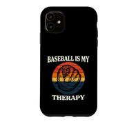 Custodia per iPhone 11 Baseball Is My Therapy Vintage Retro Glove Player
