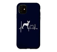 Custodia per iPhone 11 Battito cardiaco senza peli messicano ECG Pulse Xoloitzcuintli