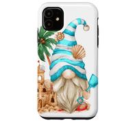 Custodia per iPhone 11 Beach Lover With Flip Flops And Sand Castle Funny Gnome