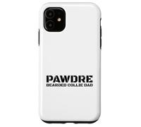 Custodia per iPhone 11 Bearded Collie Dog Dad Owner Distressed Text