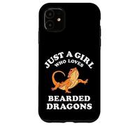 Custodia per iPhone 11 Bearded Dragon Pet Lizard Reptile Animal Gift Black