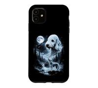 Custodia per iPhone 11 Bedlington Terrier Howling to the Moon Retro Anni '90