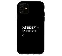 Custodia per iPhone 11 BEEF 8-Bit Hex Code Nerd Pixel Terminal Retro