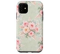 Custodia per iPhone 11 Begonie Provinciali Vintage Paese Francese Salvia Morbida