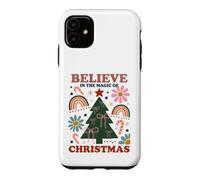 Custodia per iPhone 11 Believe In The Magic Of Christmas Retro Groovy Vintage Xmas