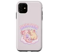 Custodia per iPhone 11 Besties Axolotl Capybara Bubble Tea Carino Kawaii Anime Animale