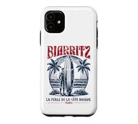Custodia per iPhone 11 Biarritz France Surf Summer - Stampa invecchiata