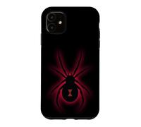 Custodia per iPhone 11 Black le Widow Spider Silhouette Red Clessidra Grafica