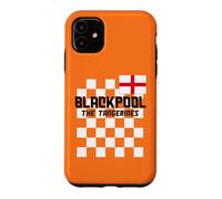 Custodia per iPhone 11 Blackpool UK, bandiera inglese, mandarini Blackpool, arancione