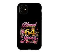 Custodia per iPhone 11 Blessed by God for 64 Years Old Women 64th Birthday Queen