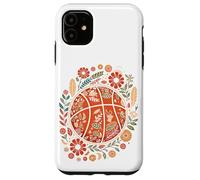 Custodia per iPhone 11 Boho Basketball Flower Garden Spring
