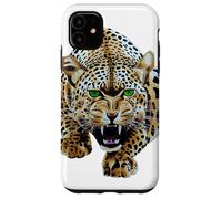 Custodia per iPhone 11 Bold Leopard Wildlife Jungle Vibes, arte vintage con stampa leopardata