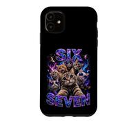 Custodia per iPhone 11 Bootleg Six Seven Meme Space Galaxy - Simpatici gatti
