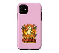 Custodia per iPhone 11 Born to Be Magical Summer Vibes Ananas Unicorno