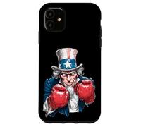 Custodia per iPhone 11 Boxe patriottica con Sam e Cool Top Hat Uncle