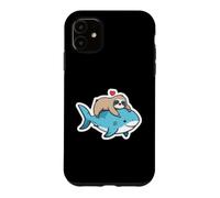 Custodia per iPhone 11 Bradipo che riposa su uno squalo