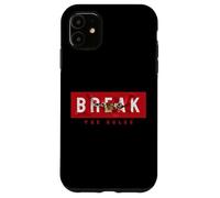 Custodia per iPhone 11 Break the Rules Wild Tiger Quotes Illustration Graphic