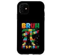 Custodia per iPhone 11 Bruh It's Pi Day Symbol Pi Mattoni Pi Blocchi Master Builder