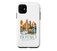 Custodia per iPhone 11 Buffalo, skyline di New York, souvenir della città dei buoni vicini