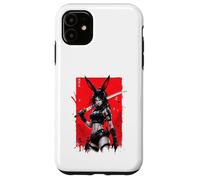 Custodia per iPhone 11 Bunny Anime Girl Samurai Stile Giapponese Guerriero Grafica