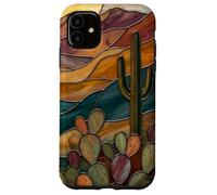Custodia per iPhone 11 Cactus di vetro colorato Artful Trendy