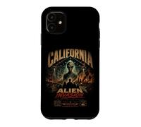Custodia per iPhone 11 California Alien Invasion Retro UFO UAP Extraterrestre