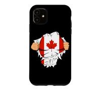 Custodia per iPhone 11 Canadian Superhero Canada Flag Patriot Gift