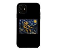 Custodia per iPhone 11 Canottaggio Golden Retriever Art Rower Dog in barca a fila