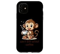 Custodia per iPhone 11 Cant Live Wout Caffè Carino Scimmia Cartoon