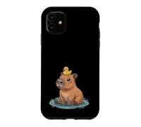 Custodia per iPhone 11 Carino Capibara e Anatra Best Friends Amante degli Animali