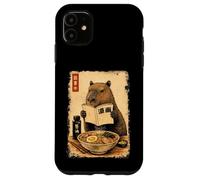 Custodia per iPhone 11 Carino Capybara Ramen giapponese Kanji Edo Pittura