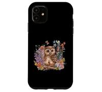 Custodia per iPhone 11 Carino Cottagecore Gufo Floreale Estetica Ragazze Donne Grafica