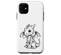 Custodia per iPhone 11 Carino Kawaii Dragon Coloring Book Art Colore Nel Design