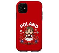 Custodia per iPhone 11 Carino Polonia Ragazza Tradizionale Folk Vestito Con Fiori Bambini